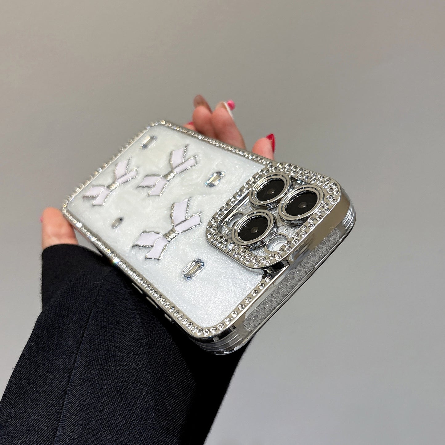 Luxury Crystal Butterfly iPhone Case – Sparkling Diamond-Embellished Design with Elegant Butterfly Motif, Shiny Gloss Finish for iPhone 16/15/14/13, Perfect Gift for Her